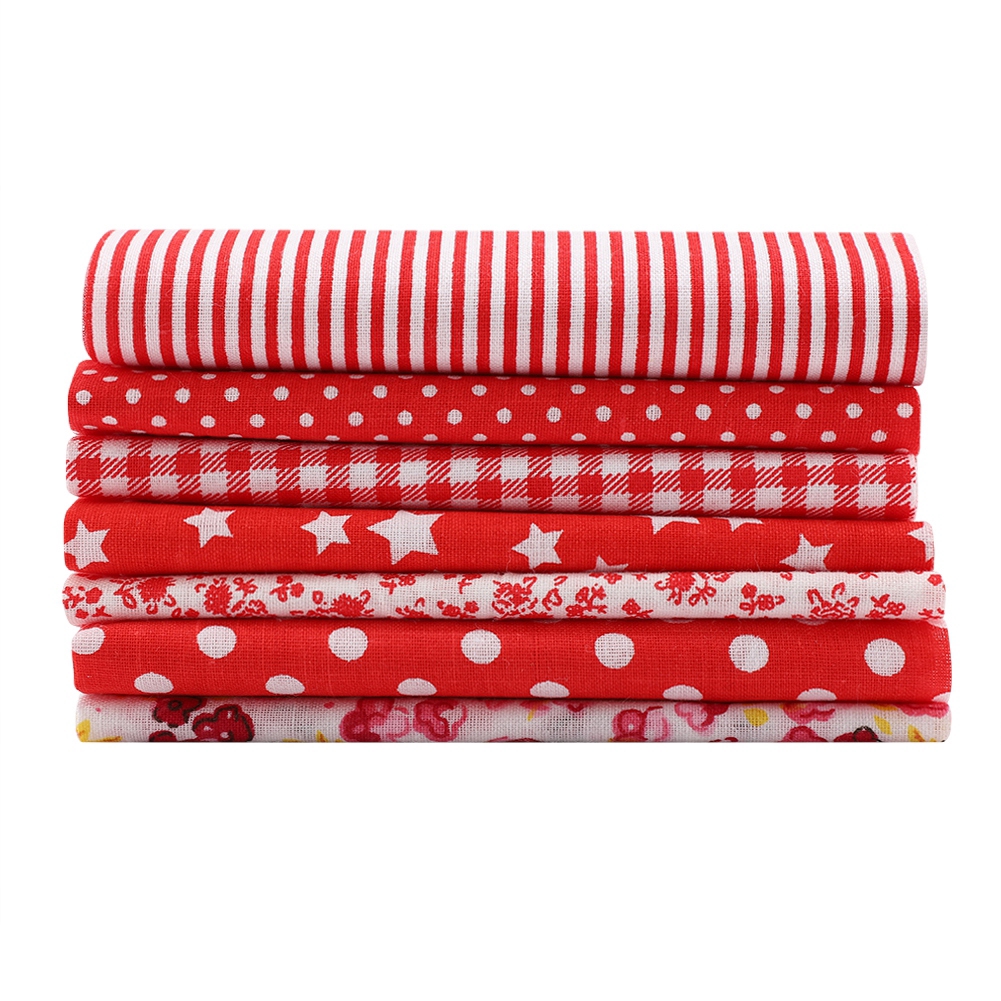 Set 7 miếng vải cotton 25 * 25cm in họa tiết dễ thương dùng để may vá