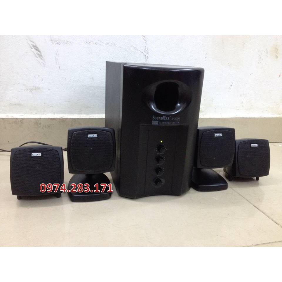 ( GIÁ TỐT NHẤT ) Loa vi tính Soundmax 3000 4.1 màu đen đã sử dụng !!