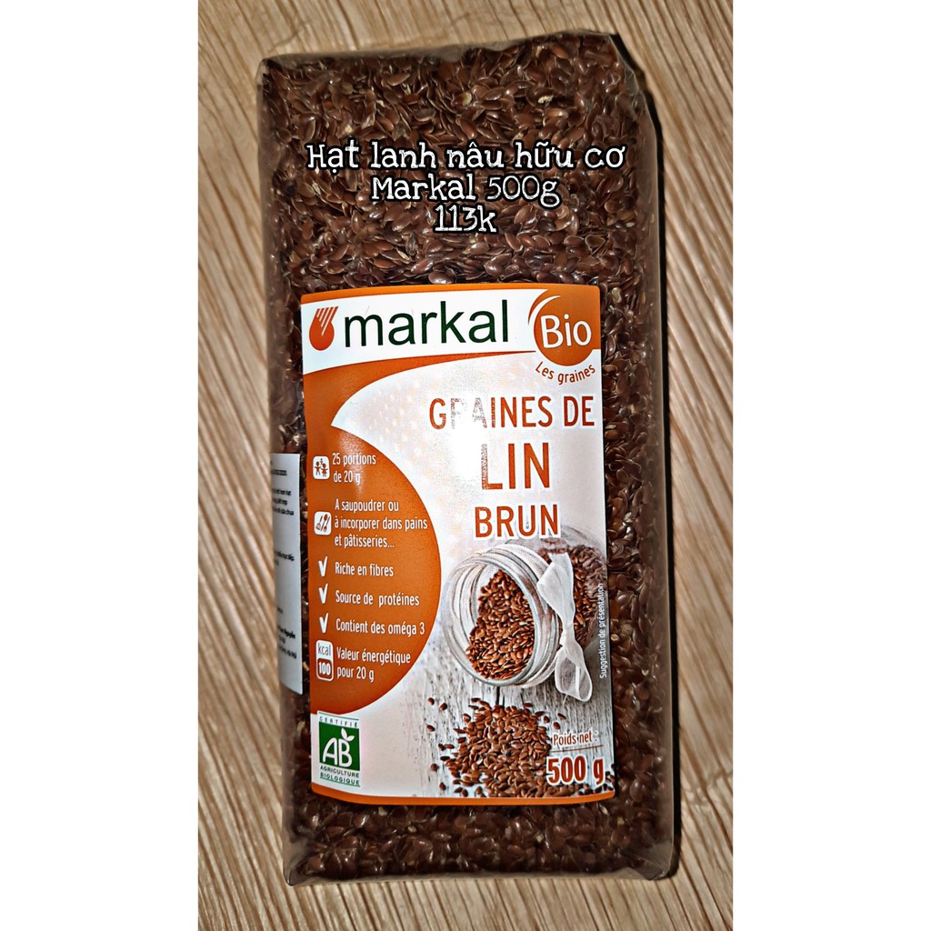 Hạt Lanh Nâu Hữu Cơ Markal Gói 500g
