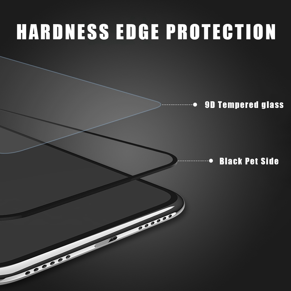 3 chiếc 9D Kính cường lực cho iPhone 12 Mini SE 2020 5 5S SE 6 6S 7 8 Plus 2 9 X XS XR 11 Pro Max Black edge curve Screen Protector Transparent Full Coverage màn Bảo vệ màn hình trong suốt