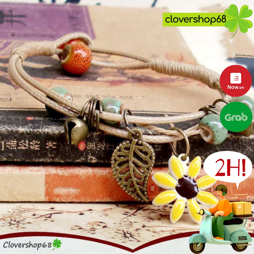 Vòng đeo tay hạt gốm hoa cúc cực xinh - Vòng đeo tay gốm 🍀 Clovershop68 🍀