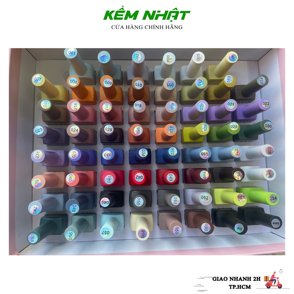 Set Sơn 60 Màu Hộp Hồng Very Good Nail Chính Hãng - Tặng base, top và bảng màu