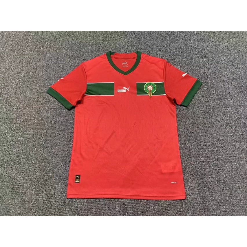 Áo Thun Số 22-23 Ma Rốc Cho Đội Tuyển Đá Banh s-2xl*