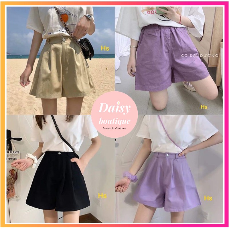 [Hàng Dày Dặn Loại 1] Quần Đùi Quần Short Kaki Cài Cúc Dáng A Daisy Boutique