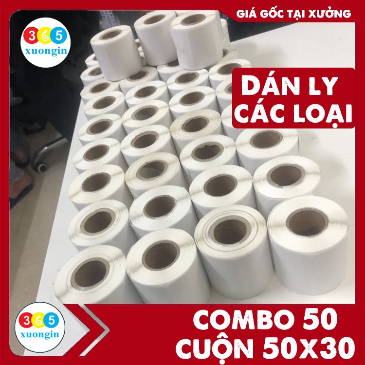 50 Cuộn giấy in tem trà chanh 50x30 - Decal nhiệt dán ly trà chanh, trà sữa - CAM KẾT RẺ NHẤT THỊ TRƯỜNG