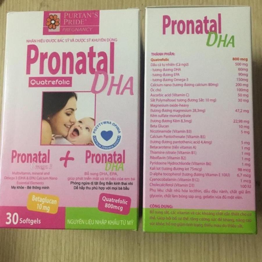 Pronatal DHA bổ sung vitamin khoáng chất cho mẹ bầu