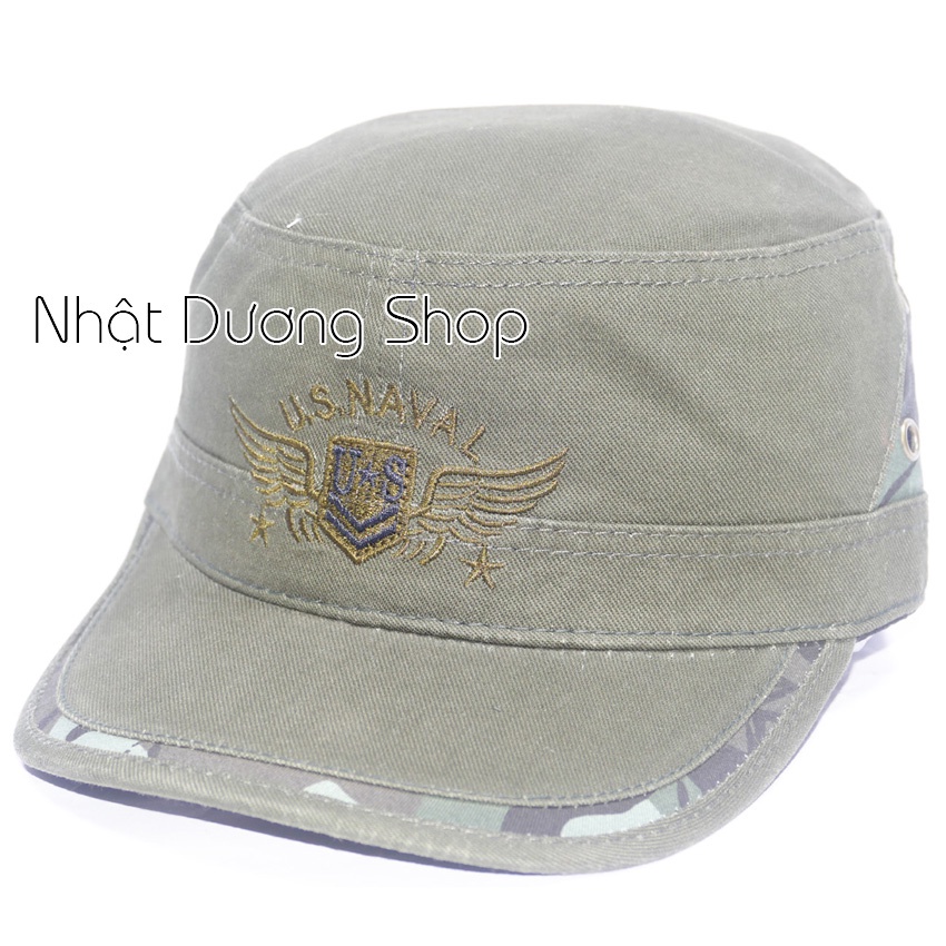 [ Nhiều màu ]Nón kết đầu bằng bít đuôi US Naval vá lính - có may thun phía sau giúp giữ chặt nón và tăng size vòng đầu