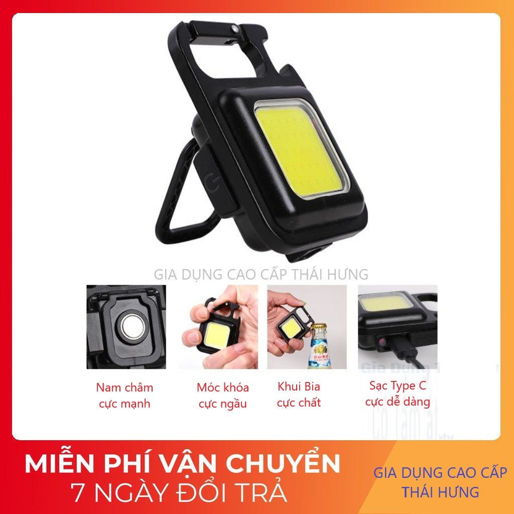 Móc Chìa Khoá Đèn Pin Đèn Led COB Mini Nam Châm Đa Năng Bỏ Túi Tiện Dụng Mang Theo Du Lịch Dã Ngoại