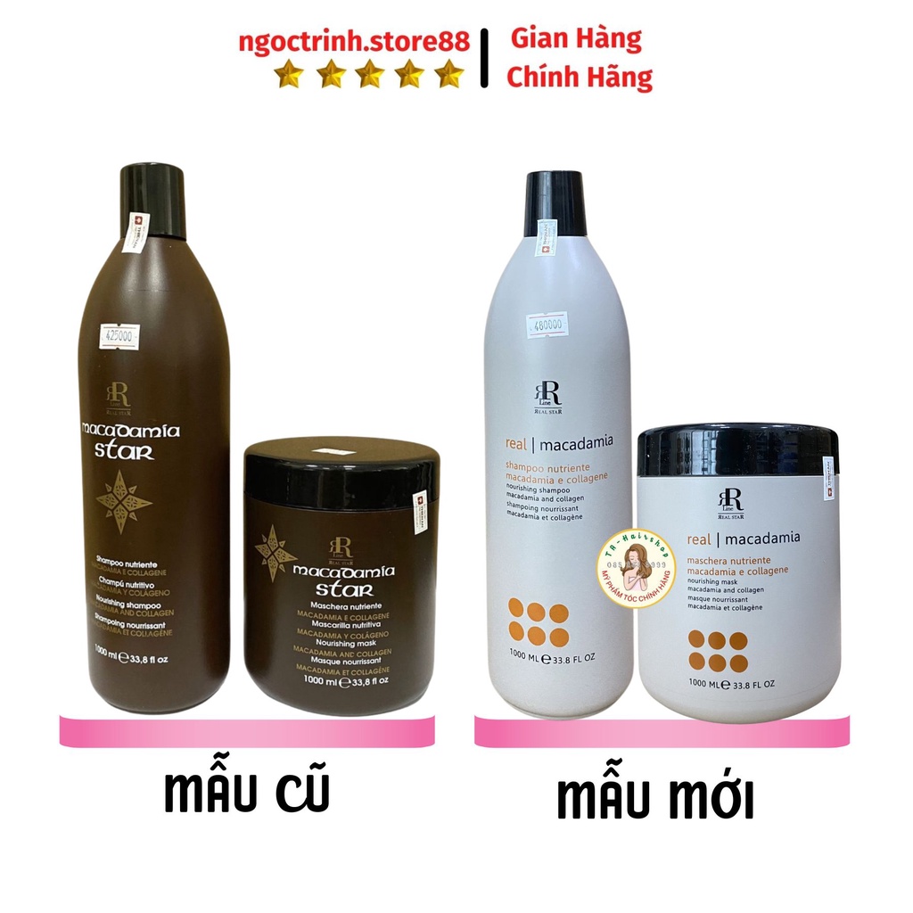 Combo bộ dầu gội kiềm dầu phục hồi tái tạo sợi tóc hương nước hoa dầu gội 350ml + kem hấp ủ 500ml Macadamia star