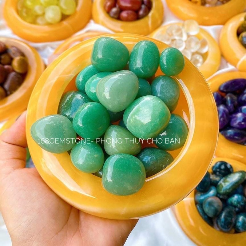 [ Viên To ] 1 Viên Đá. Mài Bóng To Thach Anh Xanh Tự Nhiên, Thanh Tẩy Tarot, Reiki, Thiền Định