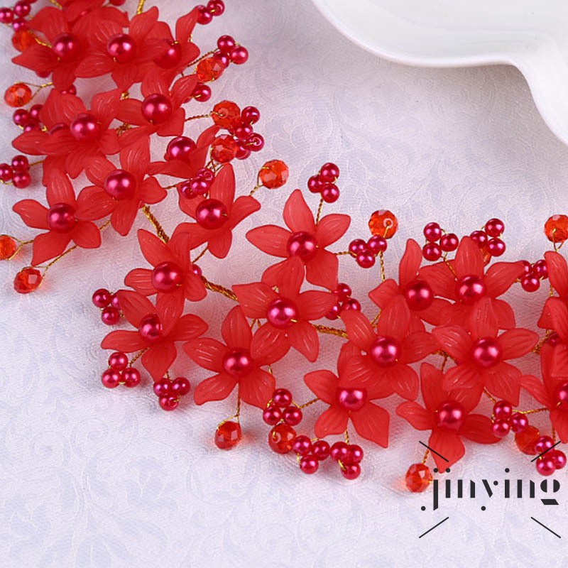 Vòng hoa cài tóc GETNOIVAS đính hạt ngọc trai cho cô dâu