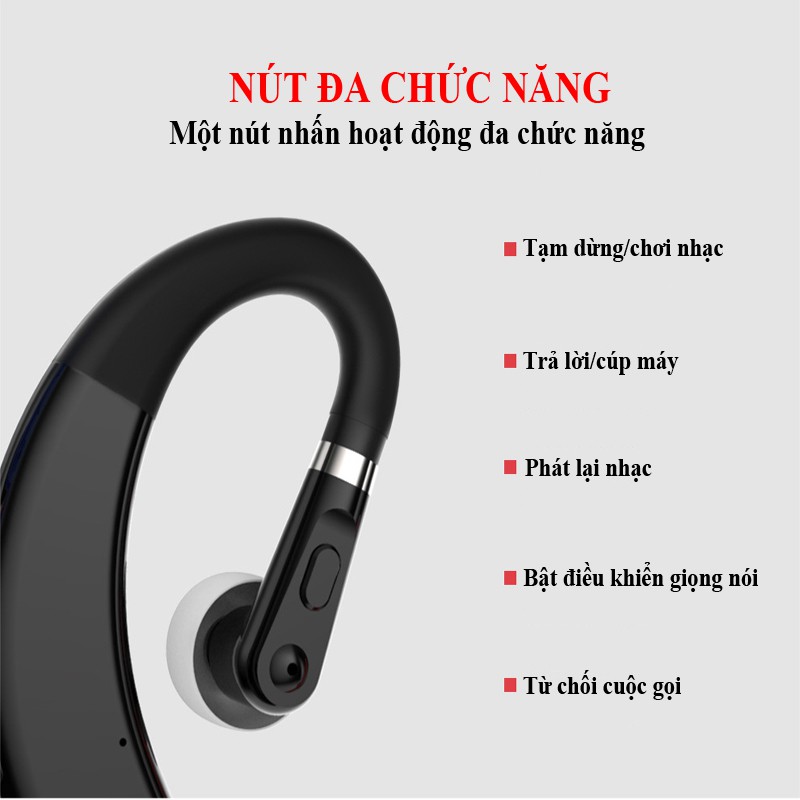 Tai nghe bluetooth không dây M11,Tai nghe bluetooth một bên,Tai nghe một bên bluetooth hỗ trợ Nghe nhạc