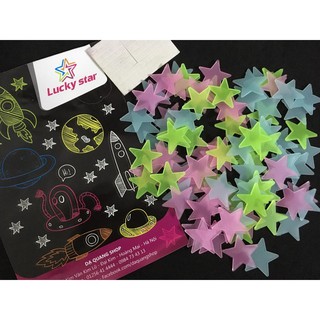 Sao dạ quang phát sáng loại 100 sao nhiều màu