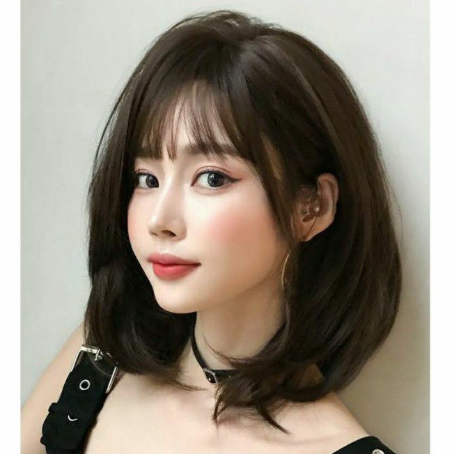 [Sẵn] Wig teen/lolita/cosplay M31 đen nâu M32 nâu (tóc giả nguyên đầu cúp vic ngang vai cute) tại MIU SHOP 09