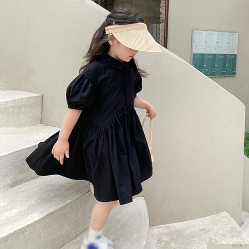 Đầm búp bê tay phồng dáng rộng thời trang mùa hè thanh lịch cho bé gái