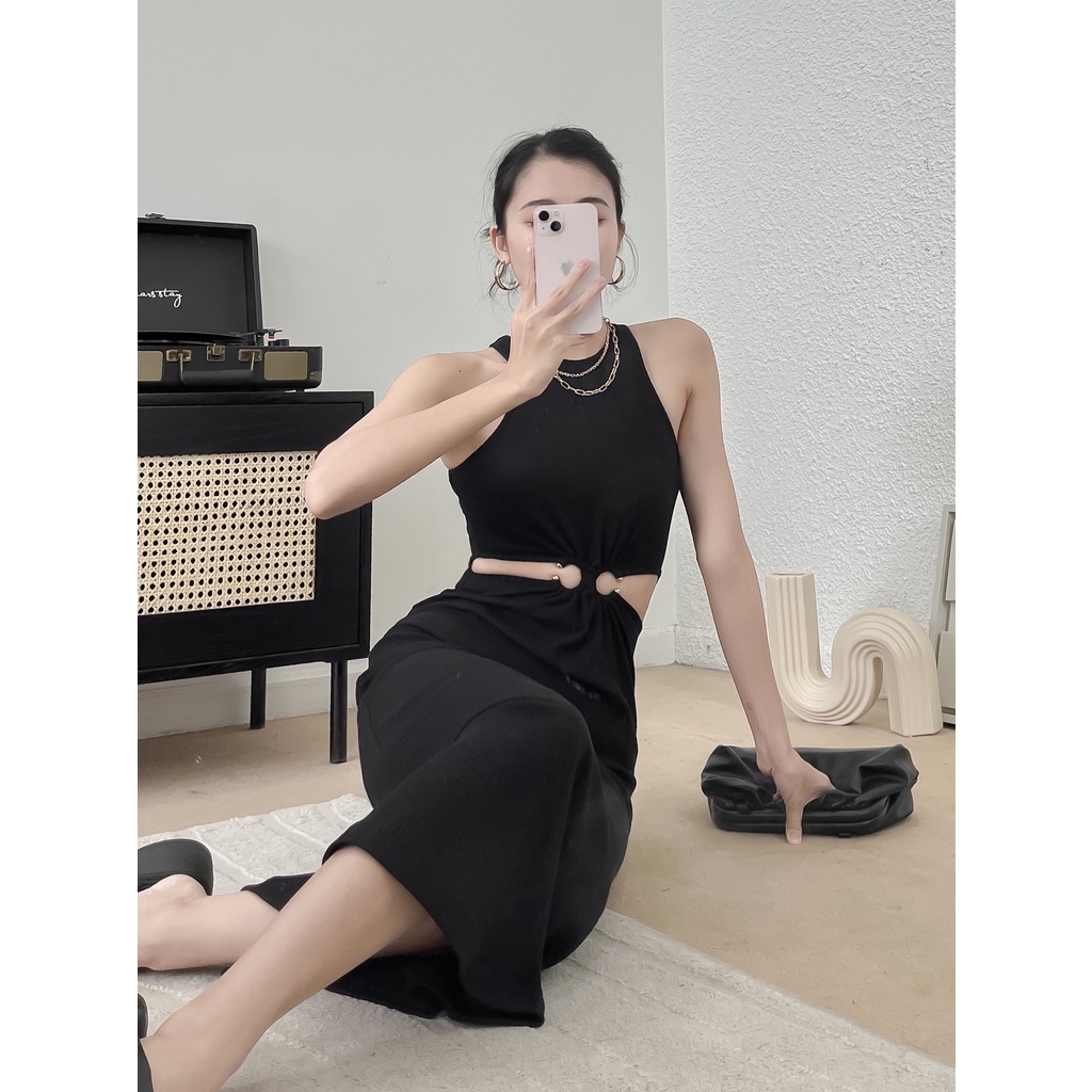 Đầm Thun Gân Cutout Eo - EDINI - D1531