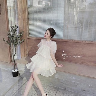 VÁY LỤA TƠ BÈO 2 TẦNG