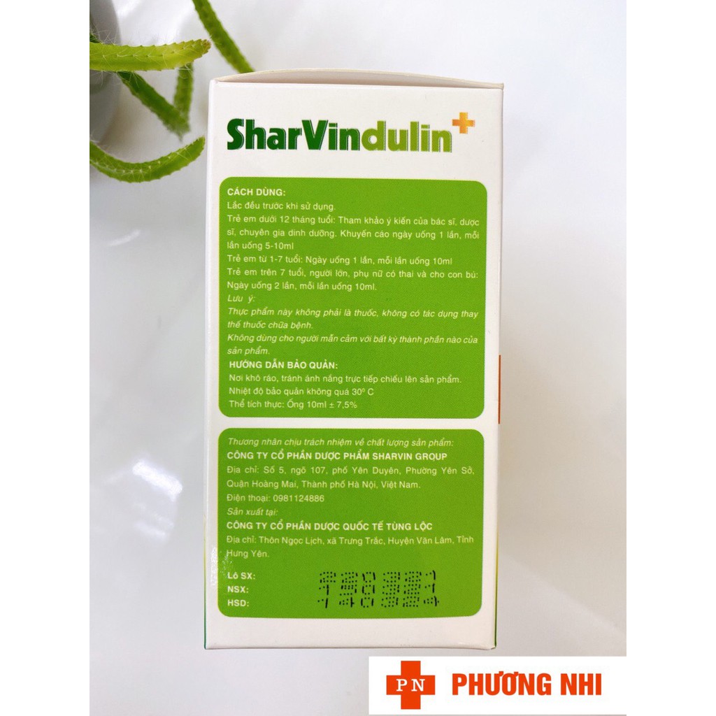 SHARVINDULIN + - HỖ TRỢ TĂNG SỨC ĐỀ KHÁNG, GIÚP TRẺ ĂN NGON TIÊU HOÁ TỐT