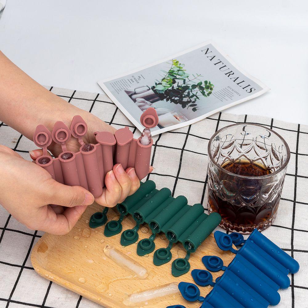 Khuôn Silicone Làm Kem Que Mini Có Thể Tái Sử Dụng Kèm Nắp Đậy