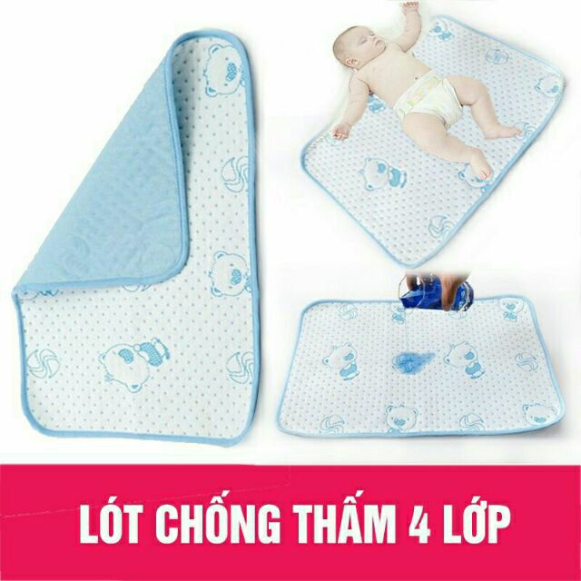 [ SALE ] Tấm lót chống thấm 4 lớp cho bé