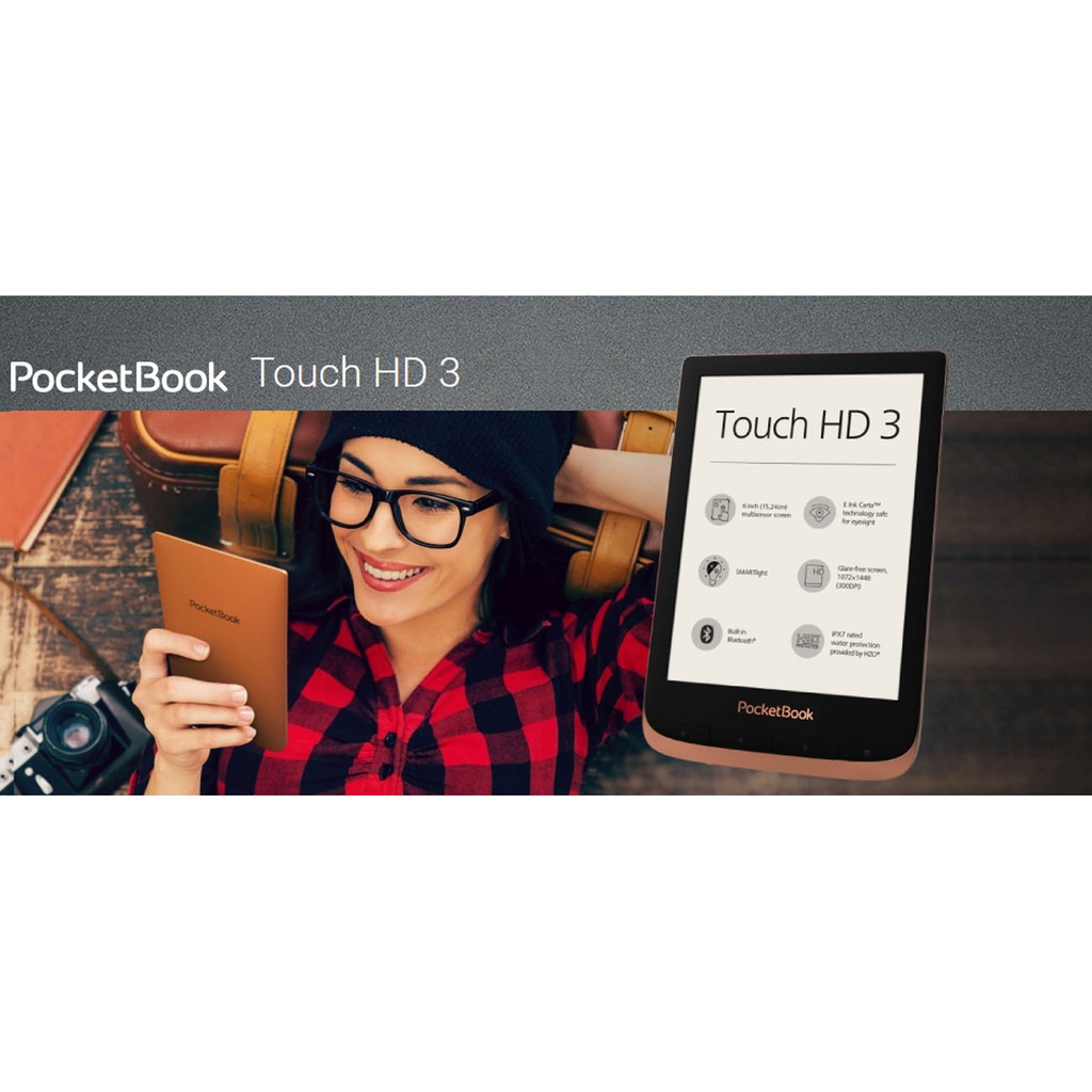 [Mã 151ELSALE1 giảm 5% đơn 3TR] Máy đọc sách PocketBook - Touch HD 3, 6 inch, 300dpi, 155g,chống nước, có đèn vàng, phí | BigBuy360 - bigbuy360.vn