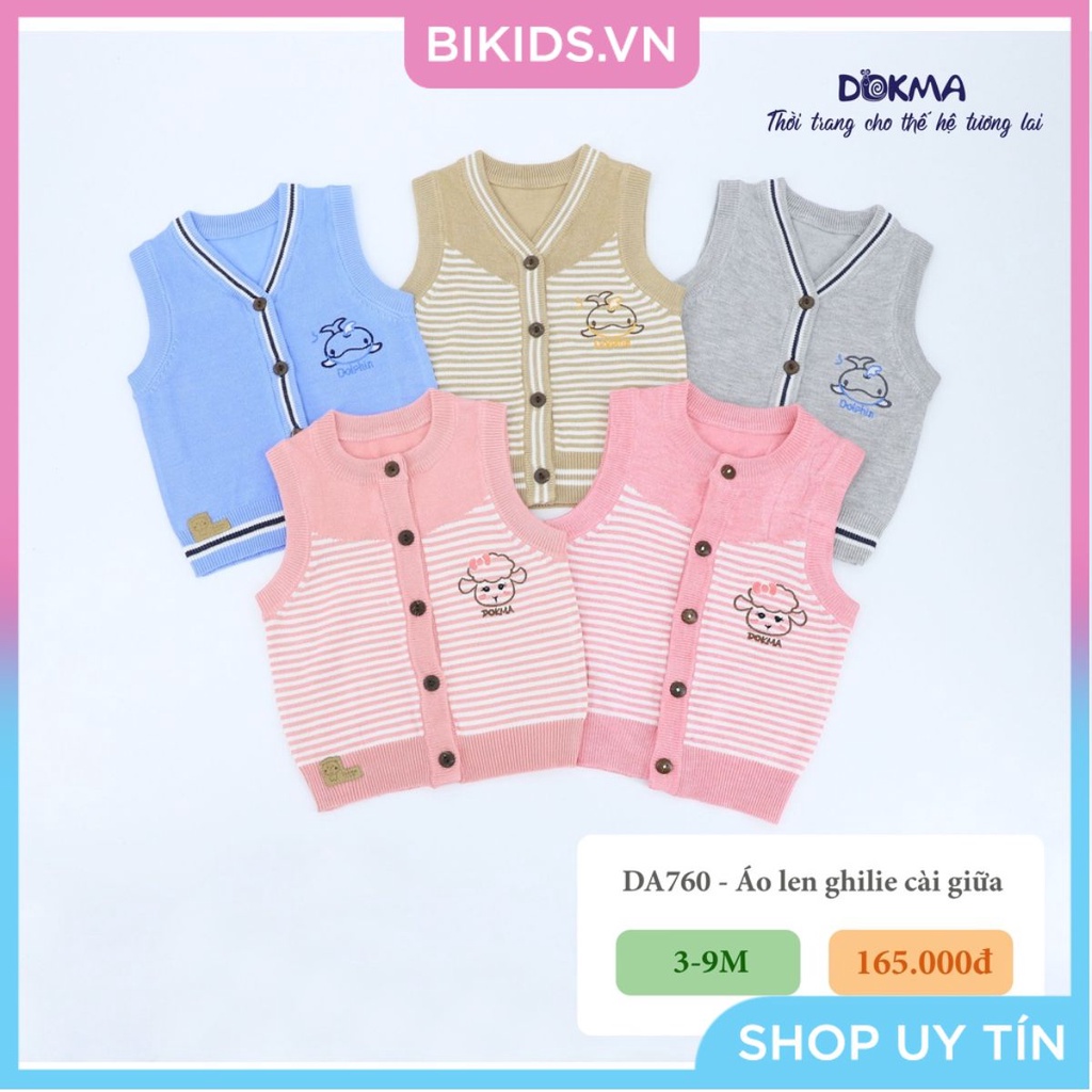 Dokma - áo gile len cừu cài giữa 3-9m DA760