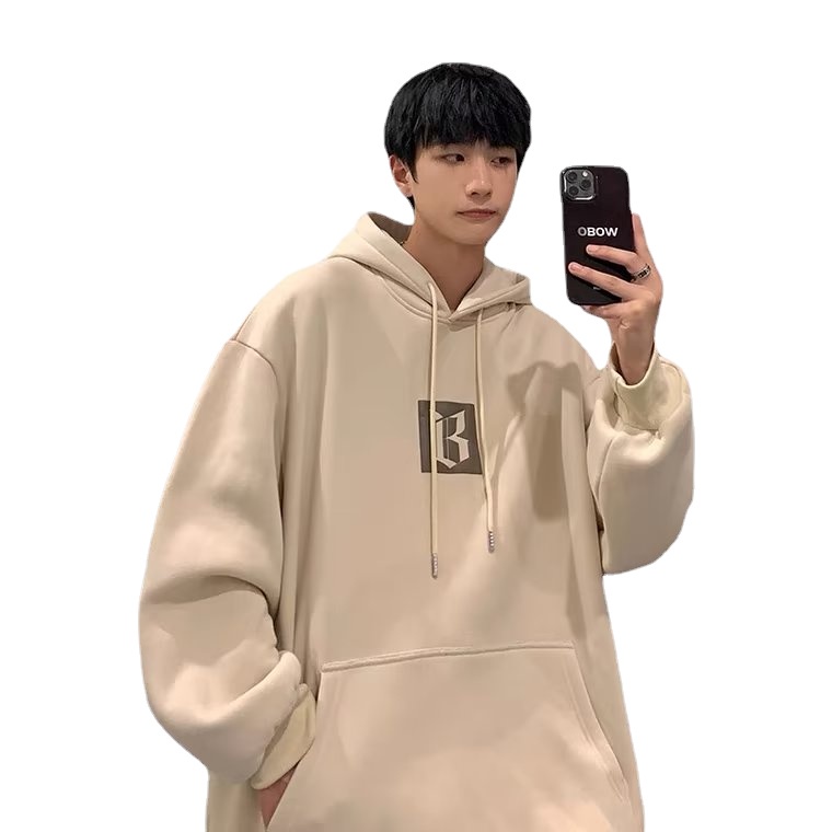 Áo Hoodie Dáng Rộng In Chữ Phong Cách hip hop Đường Phố Hàn Quốc Chất Lượng Cao Cỡ M-5XL Cho Nam