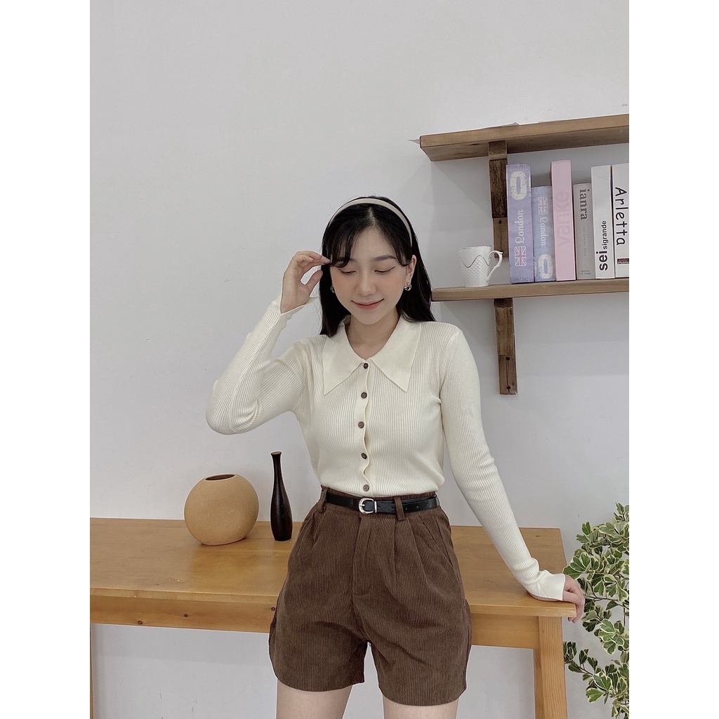 ÁO LEN KHUY TRƠN CỔ NHỌN