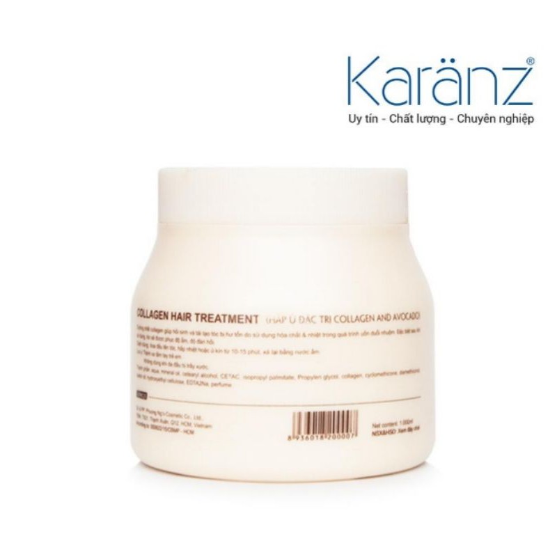 Hấp Dầu (Kem Ủ Tóc) Làm Mượt Phục Hồi Tóc Hư Tổn Collagen Coconut  Karaz 1000ml.