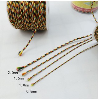 45-100met dây chỉ ngũ sắc may mắn size 1-1.5-2mm, dây đan vòng tay đủ size, dây thắt vòng tay, vòng cổ may mắn