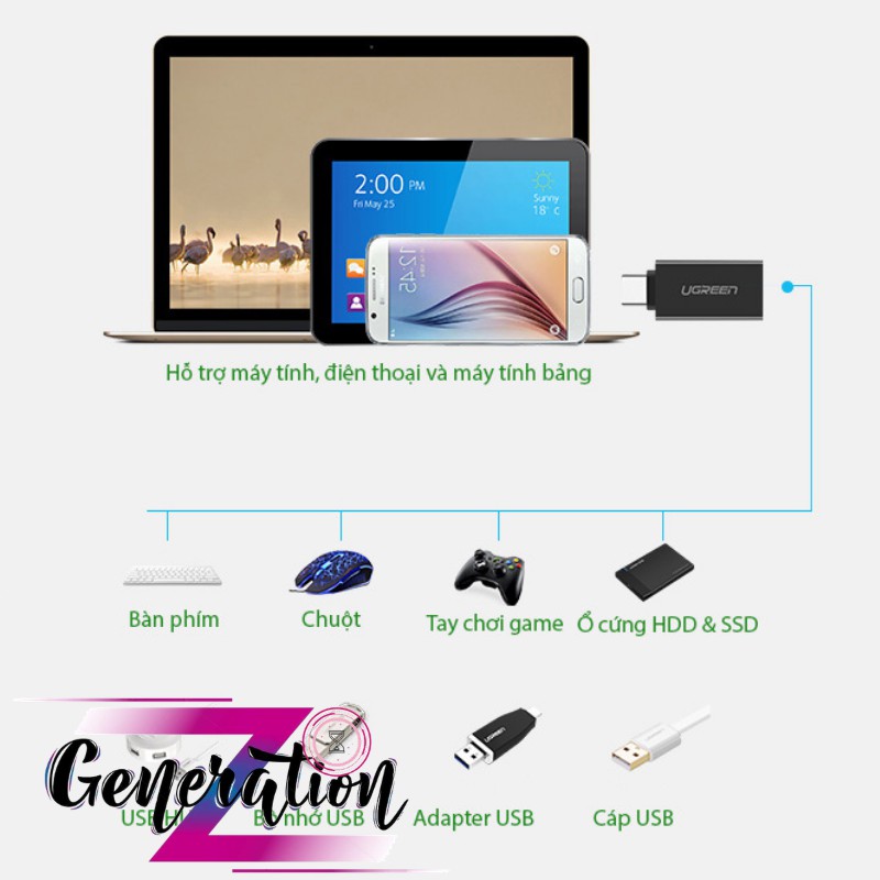 Đầu chuyển USB 3.0 ra USB Type-C Ugreen 20808