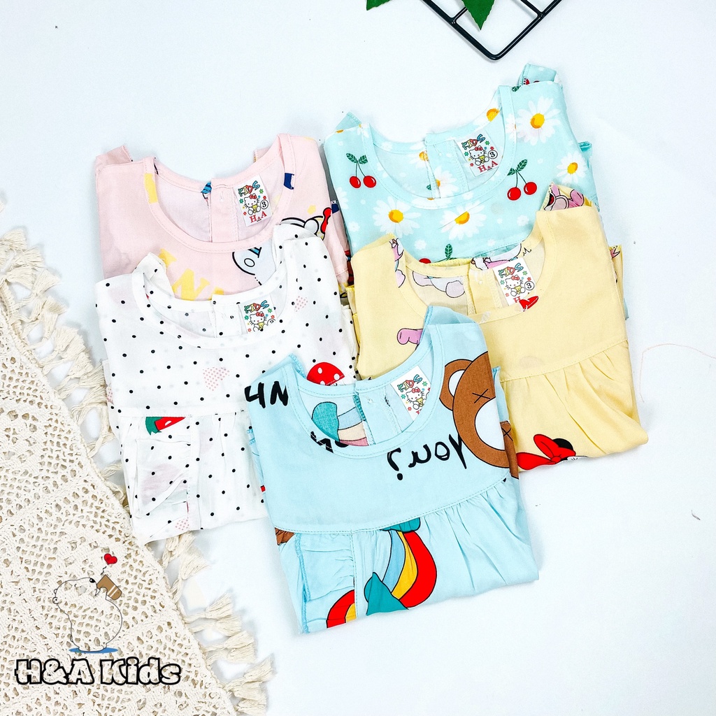 Bộ quần áo vải tôn  mẫu tay cánh tiên lai bèo mềm - mịn - mát cho bé gái MEGAUU