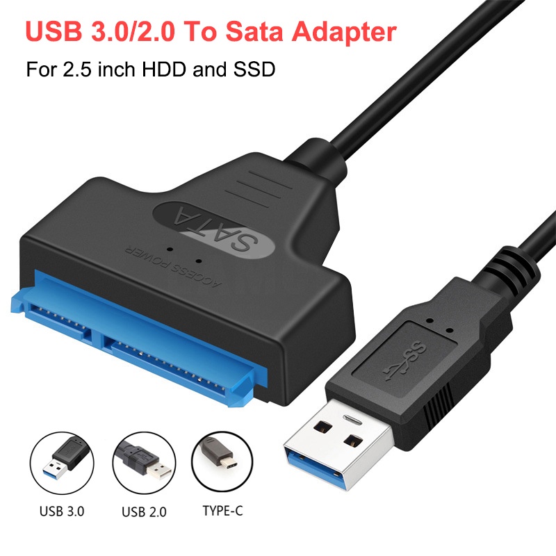 Cáp chuyển đổi USB 3.0 sang SATA 22 Pin 2.5 inches cho ổ cứng SSD HDD | BigBuy360 - bigbuy360.vn