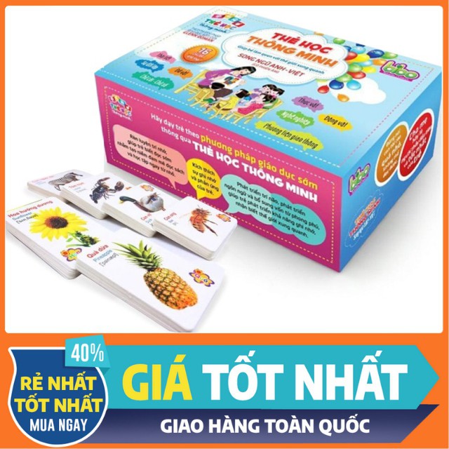 Bộ Thẻ Học Thông Minh 16 Chủ Đề Song Ngữ Tiếng Anh Loại Chuẩn Glenn Doman Flashcard Cho Bé Từ 0-6 Tuổi 5.0