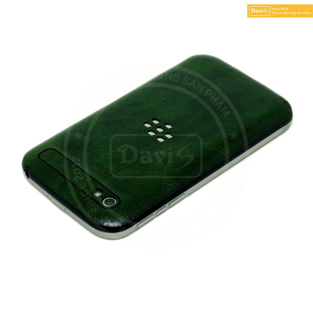 Miếng dán da bò thật cho Blackberry Q20 Classic keo dán nhập khẩu cao cấp, thương hiệu dán da Davis