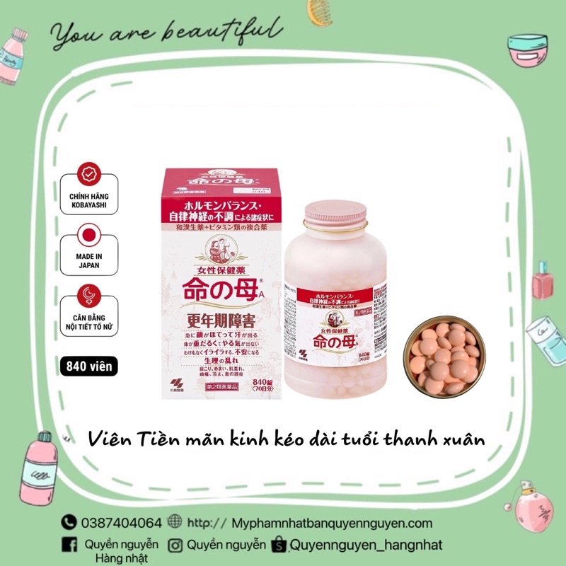 Hộp tiền mãn kinh Kobayashi Nhật Bản 840v