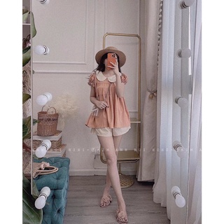 Set đũi cổ sen babydoll phối màu DRT72