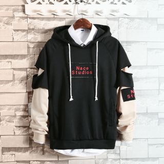 ( ODER ) Áo Hoodie Nam Dài Tay  Phối Sọc Có Nón AK140