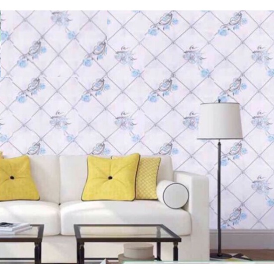 1 mét decal giấy dán tường hoa hồng kim cương xanh khổ 45cm keo sẵn