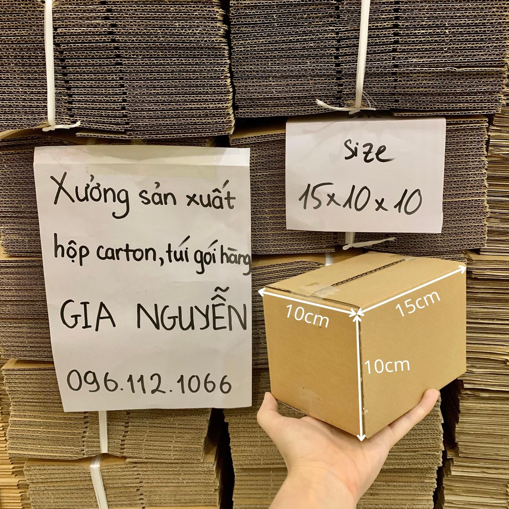 20 hộp carton 3 lớp dày dặn 15x10x10 nhỏ gon dùng đóng gói hàng