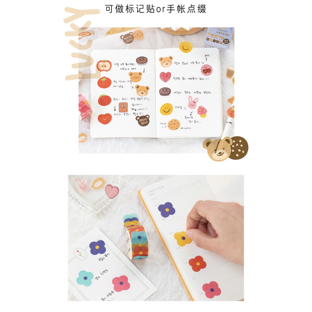 Cuộn washi tape nhiều stickers