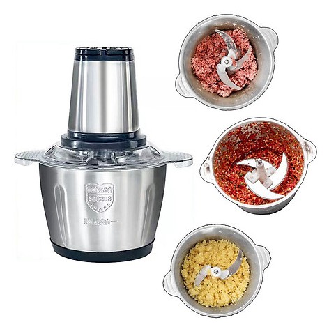 [Freeship] Máy Xay Thịt Cá Rau Củ Hoa Quả Gia Đình Cối Inox 4 Lưỡi Đa Năng Đẹp Giá Gốc Sỉ Rẻ - hàng xịn