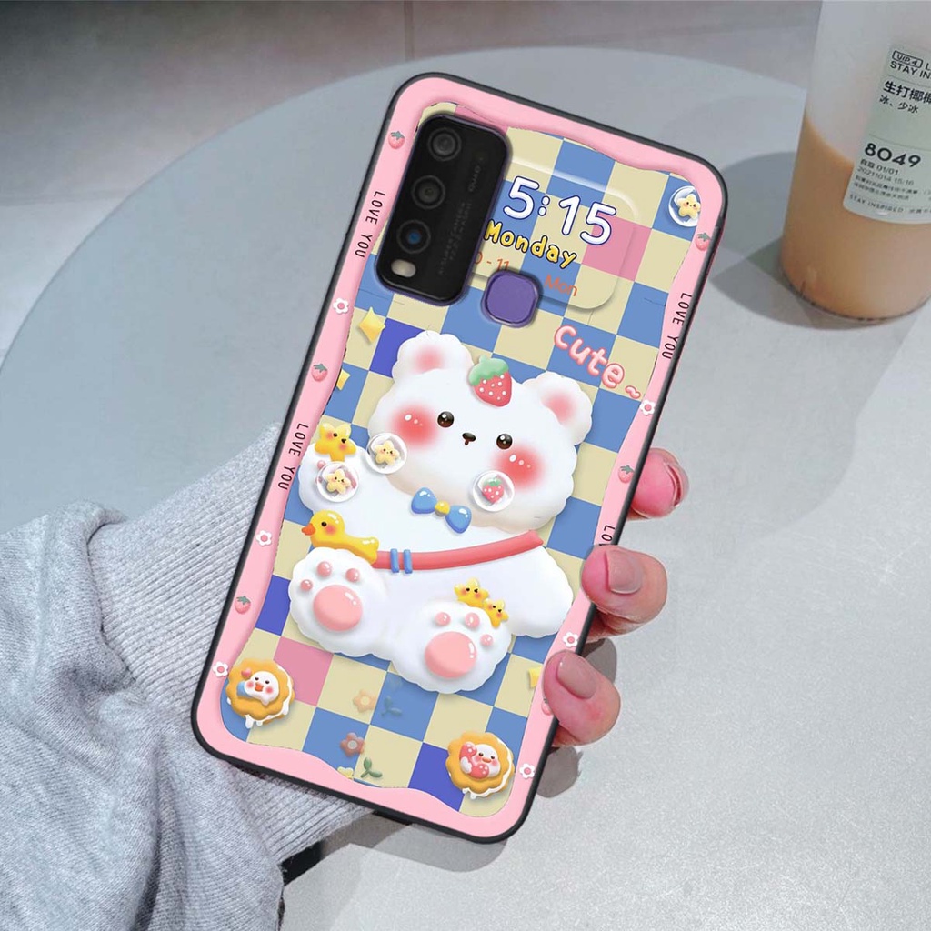 Ốp lưng Vivo Y30 / Y50 in hình gấu cute,bò sữa 3D cute dễ thương bảo vệ điện thoại.