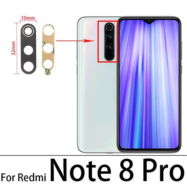 Lưng Thấu Kính Camera Sau Thay Thế Kèm Keo Dán Cho Xiaomi Note 9s 9 Pro 8 7 8t 5 4 3 2 1 Max