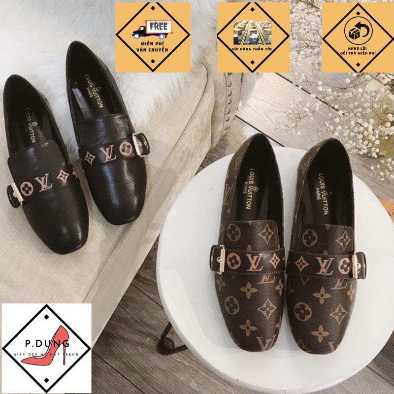 Giày lười, giày moca LV fullbox + bill  + túi giấy size 35-39