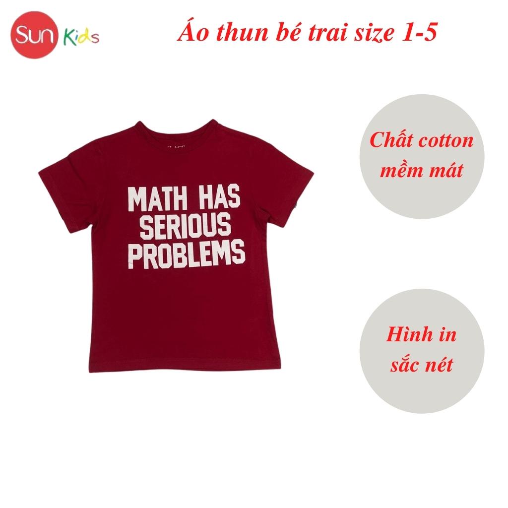 Áo thun bé trai xuất xịn, áo phông cho bé trai, chất cotton, size 1-5 tuổi - SUNKIDS