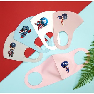 Captain America - Khau Trang Hình Captain America - Vải 2 Lớp Kháng Khuẩn Chống Bụi Mịn
