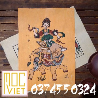 Tranh Đông Hồ Bà triệu cưỡi voi