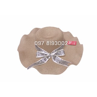 MŨ RỘNG VÀNH MŨ CÓI ĐI BIỂN NƠ LỤA KÈM DÂY GIỮ NÓN NỮ (NHIỀU MÀU)