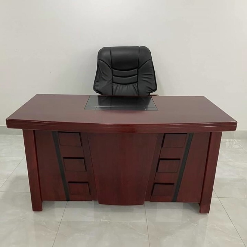 Bàn giám đốc gỗ 1m4x70 Trường Mai Sài Gòn mặt bàn hoạ tiết hiện đại model chất liệu chống ẩm cao cấp